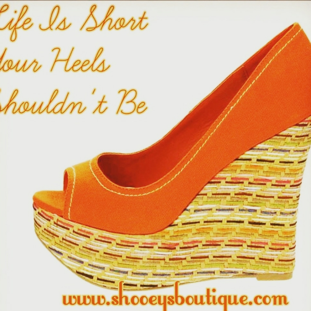 Orange Wedge Heels